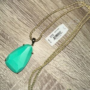 Kendra Scott Sandra Necklace Mint Green with Gold Chain